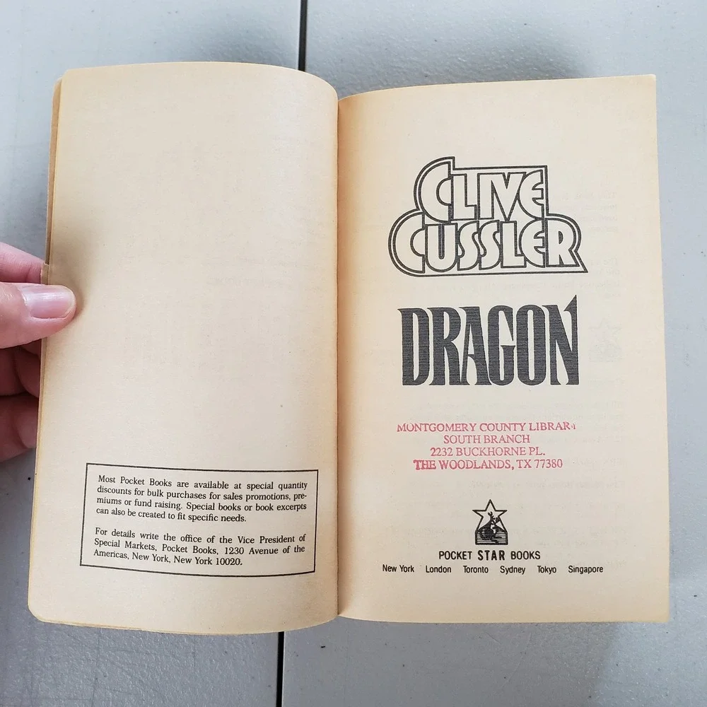 Dragon Clive Cussler Dirk Pitt Adventure Paperback 1991 Pocket Star Books